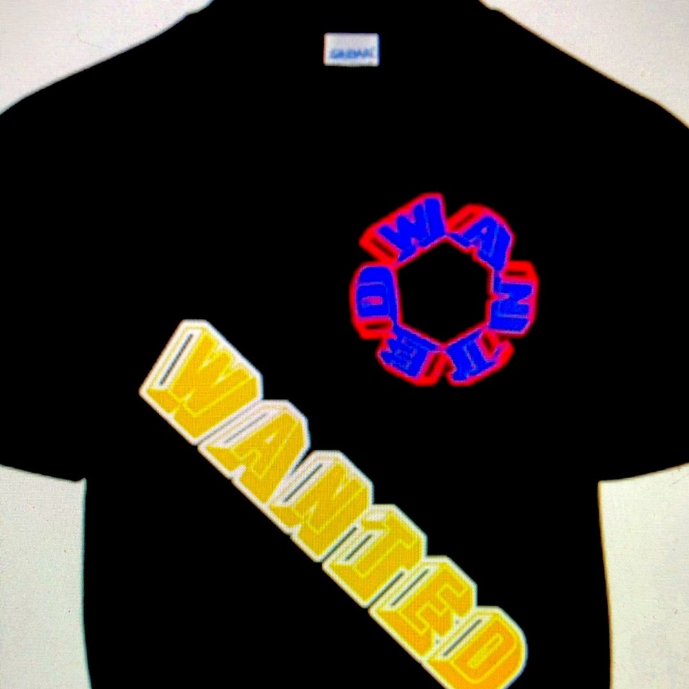 Medium and large wanted t-shirt